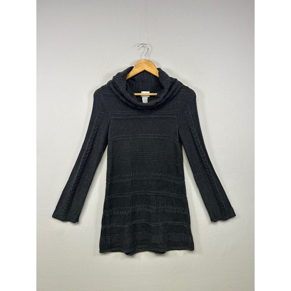 Dark Academia Neely Womens Sm Silk Cashmere Blend Cowl Neck Cable Knit Sweater